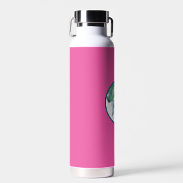 Botella De Agua Vibrante rosa y blanco personalizado