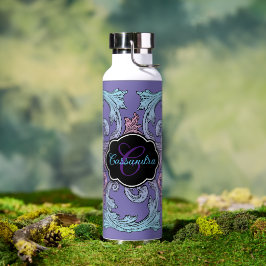 Botella De Agua Victoriano elegante, ornado y personalizado