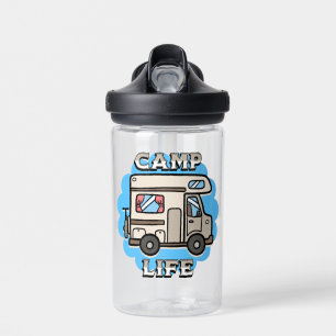 Botella De Agua Vida de Campamento Campista Retro Personalizada