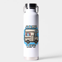 Botella De Agua Vida de Campamento | Campista Retro Personalizada