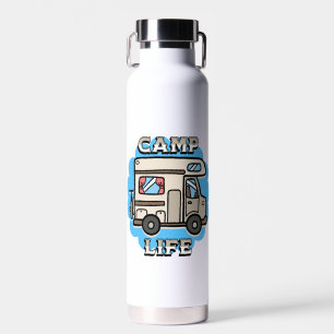 Botella De Agua Vida de Campamento Campista Retro Personalizada