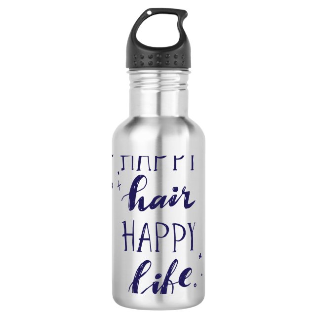 Botella De Agua Vida feliz del pelo feliz (Anverso)