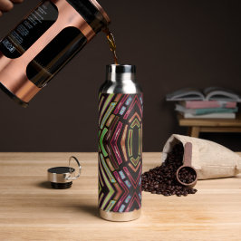 Botella de agua vidrio emplomado joyas coloridas