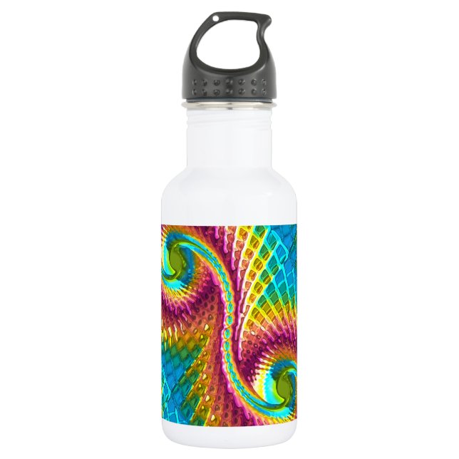Botella De Agua Vidrio fractal 7 (Anverso)