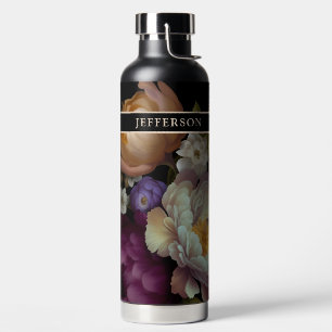 Botella De Agua Viejo estilo floral de maestría con nombre