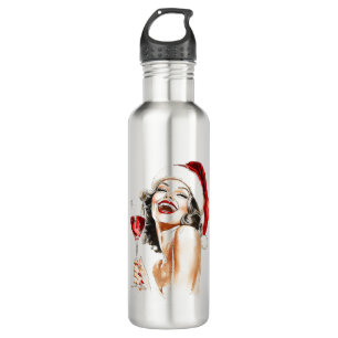 Botella De Agua Viejo feriado en acuarela