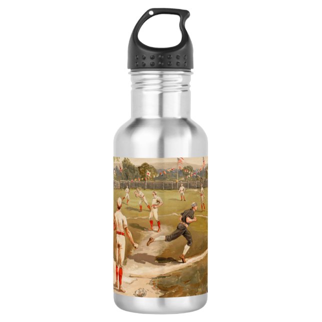 Botella De Agua Viejo partido de béisbol de los años 1800 (Anverso)