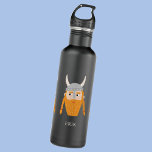 Botella De Agua Viking gracioso personalizado<br><div class="desc">Un Viking divertido,  perfecto para tu escandinavo favorito. Arte original de Nic Squirrell. Cambie el nombre a personalizar.</div>