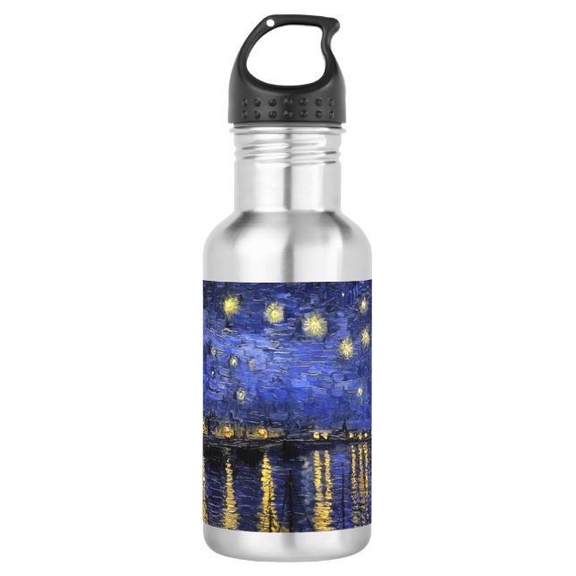 Botella De Agua Vincent Van Gogh Starry Night Sobre El Ródano (Anverso)