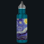 Botella De Agua Vincent Van Gogh Starry Night Vintage Bella Artes<br><div class="desc">Vincent van Gogh Starry Night Bella Artes Painting Starry Night es un cuadro del artista holandés post-impresionista Vincent van Gogh. El cielo azul nocturno está lleno de nubes, estrellas y una luna creciente brillante. La noche estrellada es la única noche de la serie de vistas desde la ventana de su...</div>