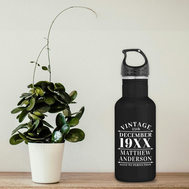 Botella De Agua Viñeta personalizada de edad avanzada a perfección (Subido por el creador)