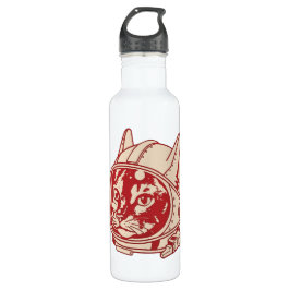 Botella De Agua Vintage cat astronaut    