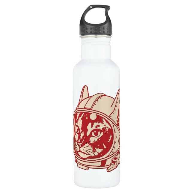 Botella De Agua Vintage cat astronaut     (Anverso)