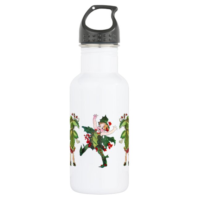 Botella De Agua Vintage Christmas Pixies (Anverso)