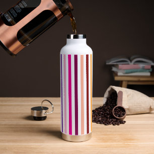 Botella De Agua Vintage Classic Stripes Colorido Arcoiris