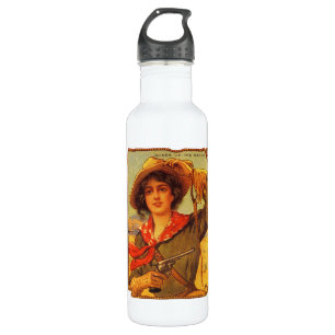 Botella De Agua Vintage Cowgirl "Reina del rancho"
