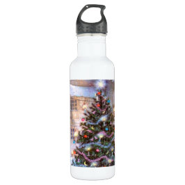 Botella De Agua Vintage de árbol de Navidad
