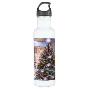 Botella De Agua Vintage de árbol de Navidad