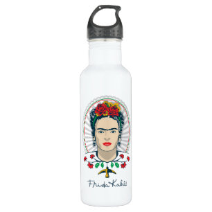 Botella De Agua Vintage de Frida Kahlo el floral