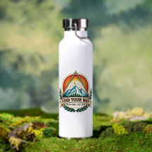 Botella de Agua Vintage de Montaña de Acero Inoxid