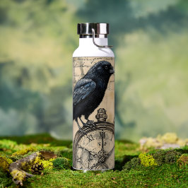 Botella De Agua Vintage Gothic Raven
