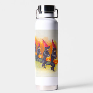 Botella De Agua Vintage Halloween Black Cats