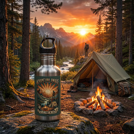 Botella De Agua Vintage Retro Mountain | Camping Hiking Outdoor
