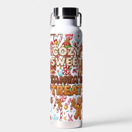 Botella De Agua Vintage Retro Red Candy Cane Wonderland Christmas