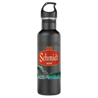 Botella De Agua Vintage Schmidt Beer Retro Defunct Fishing Nature 
