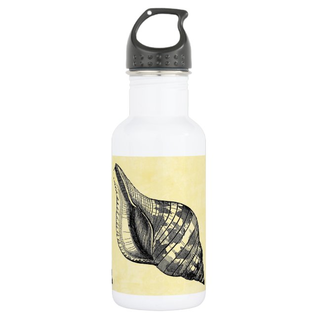 Botella De Agua Vintage Seashell on Cream (Anverso)