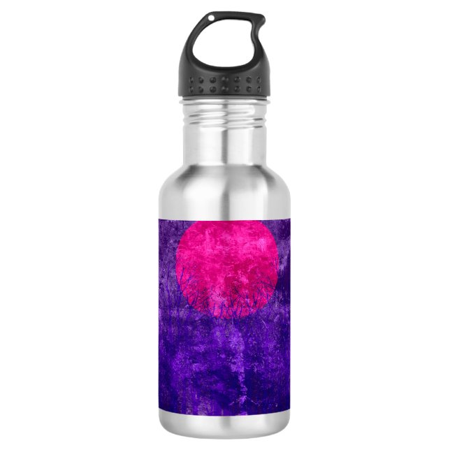 Botella De Agua Violet Sunset | Pintura abstracta (Anverso)