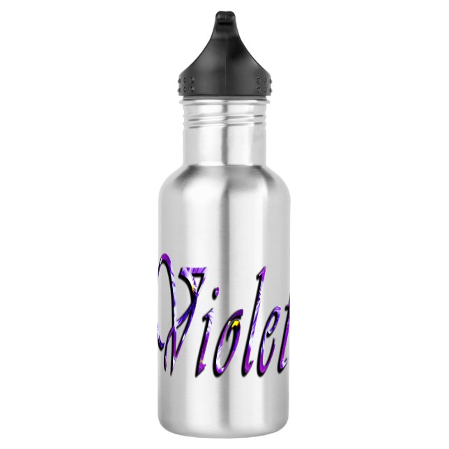 Botella De Agua Violeta, Nombre de niña, Logo (Derecha)