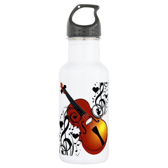 Botella De Agua Violín, Amante en el corazón_ (Anverso)