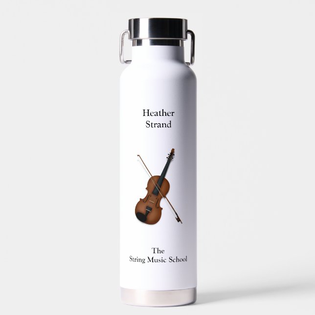 Botella De Agua Violin & Bow Música clásica Luz personalizada (Delantero)