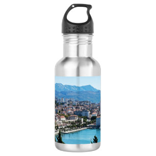 Botella De Agua Vista aérea del paseo marítimo de la ciudad dividi