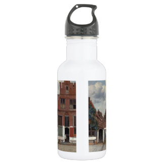 Botella De Agua Vista de casas en Delft La callejuela