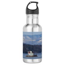 Botella De Agua Vista invernal del faro de Esopus Meadows