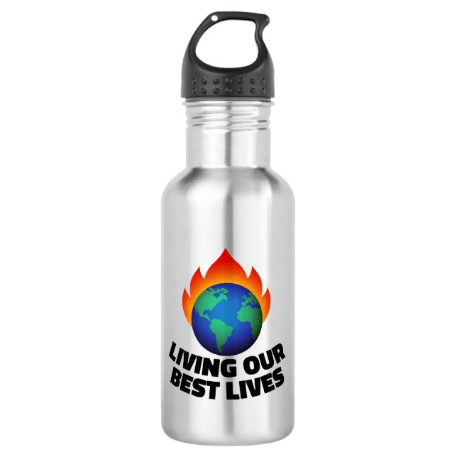 Botella De Agua Viviendo nuestras mejores vidas (Anverso)