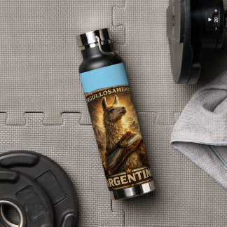 Botella De Agua VLLC Orgullosamente Argentino Llama Mate Patriotic