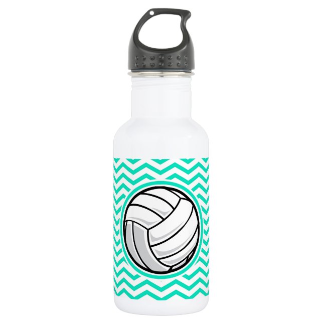 Botella De Agua Voleibol; Aqua Green Chevron (Anverso)