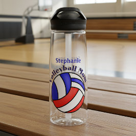 Botella De Agua Voleibol Mamá Con Nombre