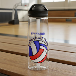 Botella De Agua Voleibol Mamá Con Nombre