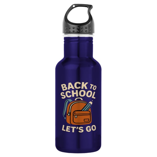 Botella De Agua Volver a la escuela Retro profesores y padres (Anverso)