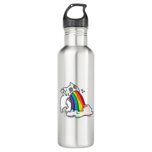 Botella De Agua vómito de arco iris de gato
