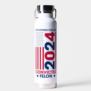 Botella De Agua Votando por el convicto Felon 2024 de Trump
