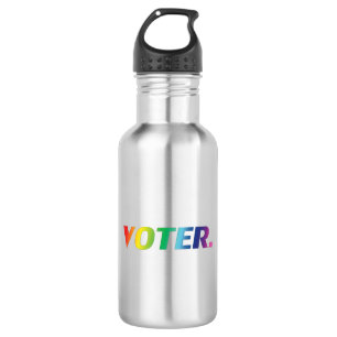 Botella De Agua "votante" arcoíris orgullo colores lgbt