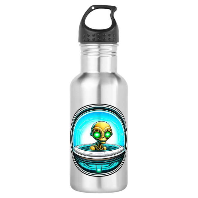 Botella De Agua Vuelo extra terrestre en un OVNI (Anverso)