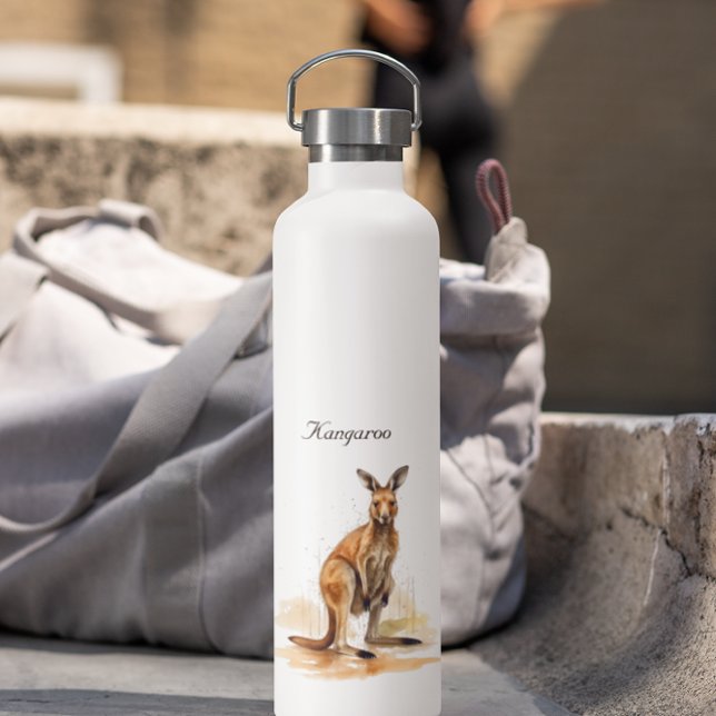Botella De Agua Wanderer de Outback: personalizado canguro acuarel (Subido por el creador)