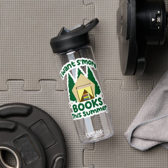 Botella De Agua Want Smore Books Summer Funny Reading Saying (Gimnasio (girado))