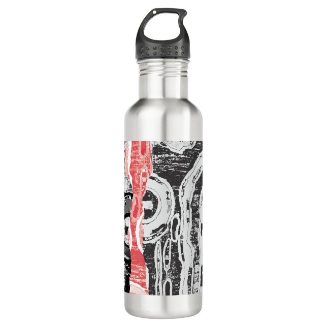 Botella De Agua Water Bottle – Friction Lands Abstract Design (Anverso)
